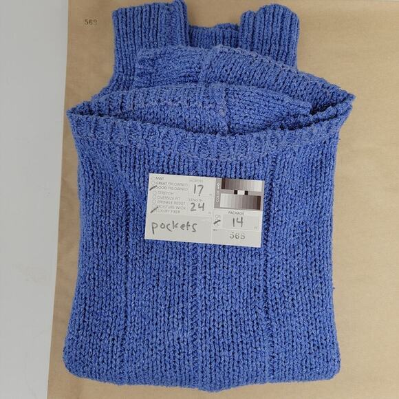 VTG Liz Claiborne Silk Blend Sweater Short Sleeve Blue Purple Periwinkle Med 568 - Picture 8 of 9